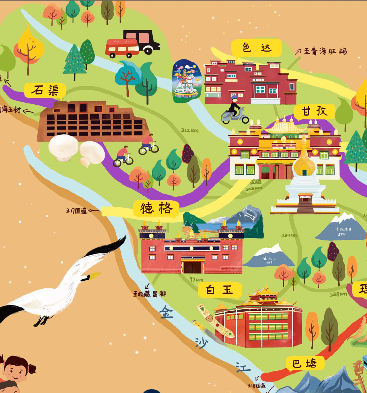 杨浦手绘地图景区的文化宝库